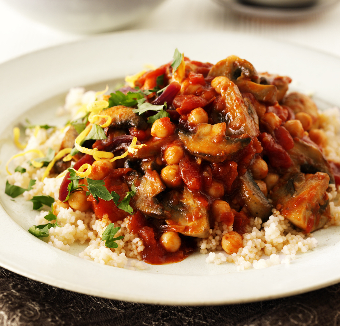 Autumn Moroccan Mushrooms with Couscous