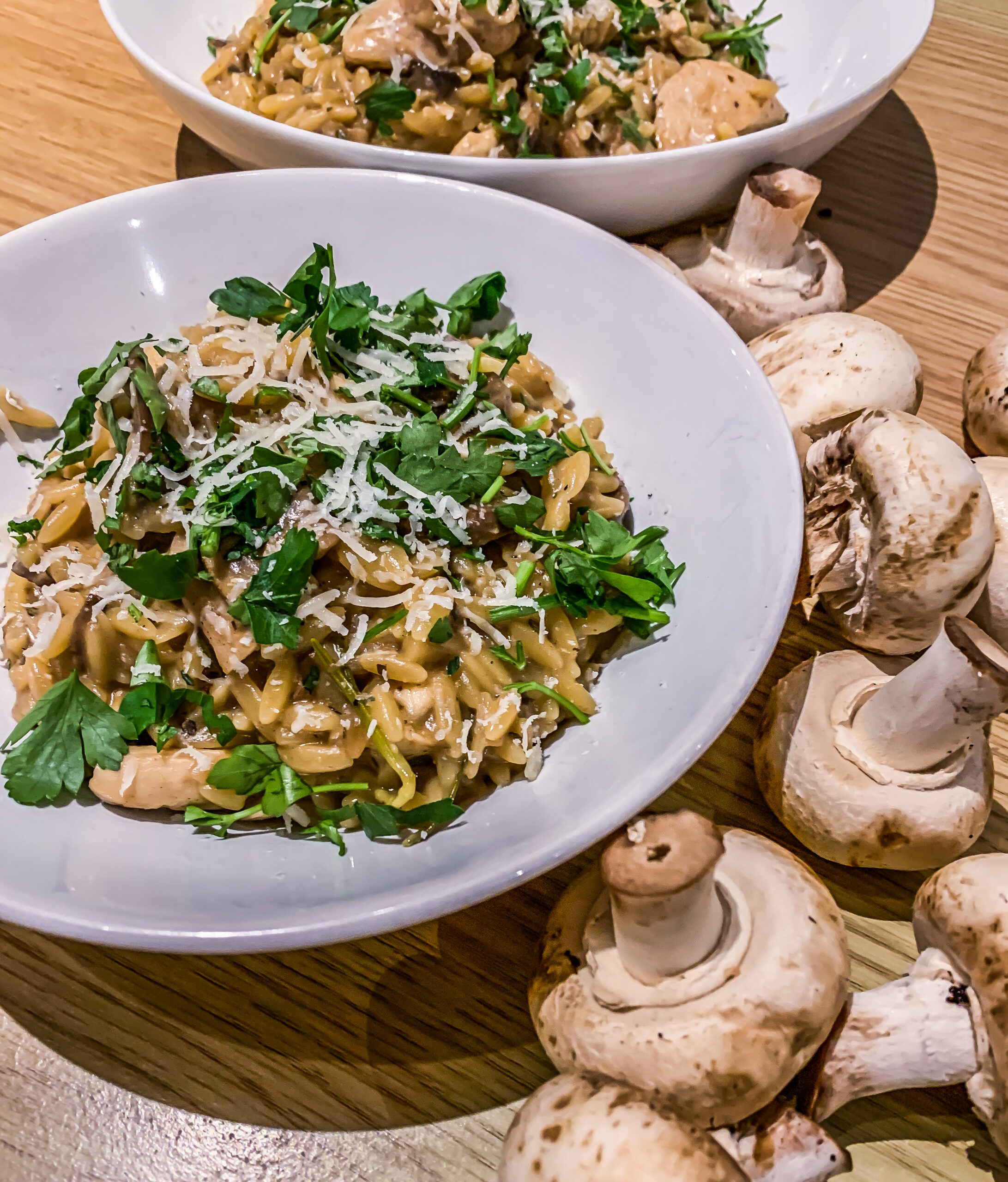 Orzo mit Huhn und Pilzen - Monaghan