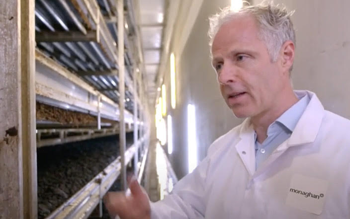 Video clip of home-grown mushrooms by Monaghan, filmed by RTE One, celebrates the Irish Horticulture Industry